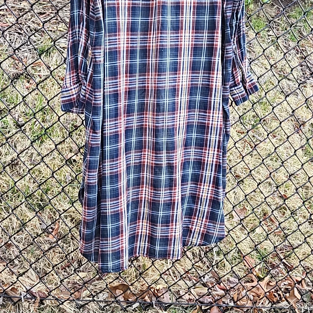 Natural life plaid long sleeve cover up - Picture 6 of 7